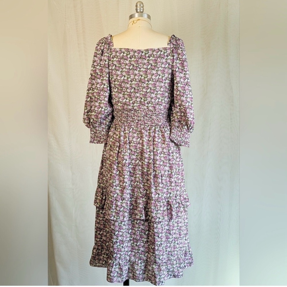 Ivy City Co "Olivia" Floral Purple Ruffle
Smocked Dress - Picture 3 of 9